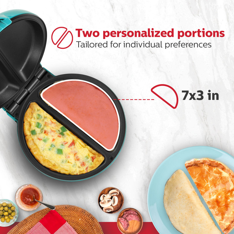Holstein Housewares 2 Section Omelet Maker, Teal