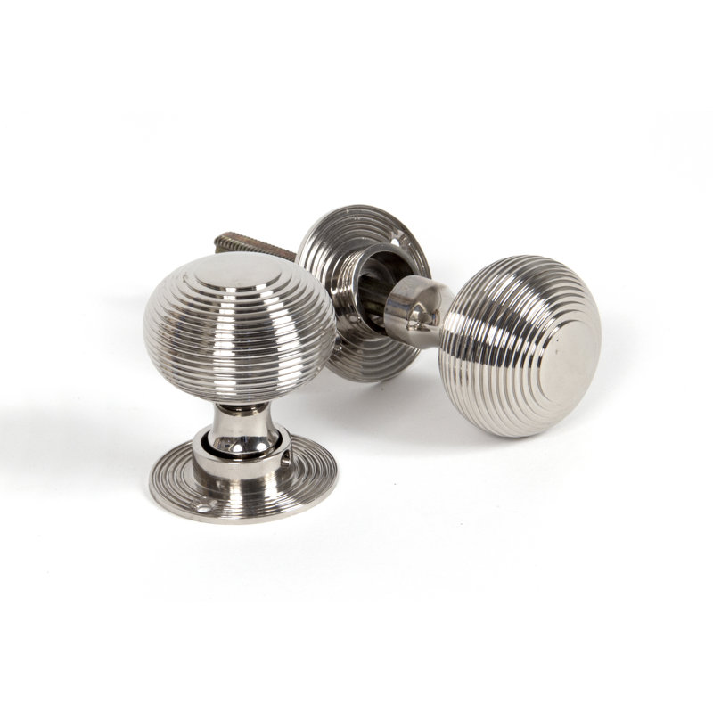 Beehive Passage Door Knob, Polished Nickel