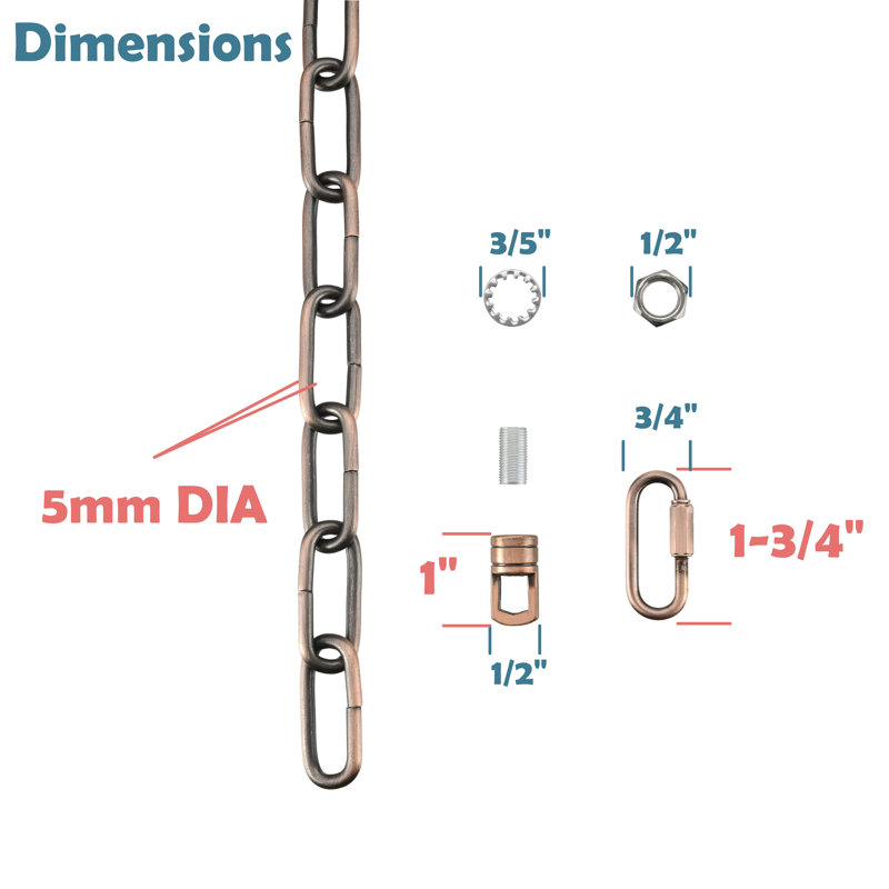 Bronze Heavy Duty 1-Foot Chain with Quick Link Connector