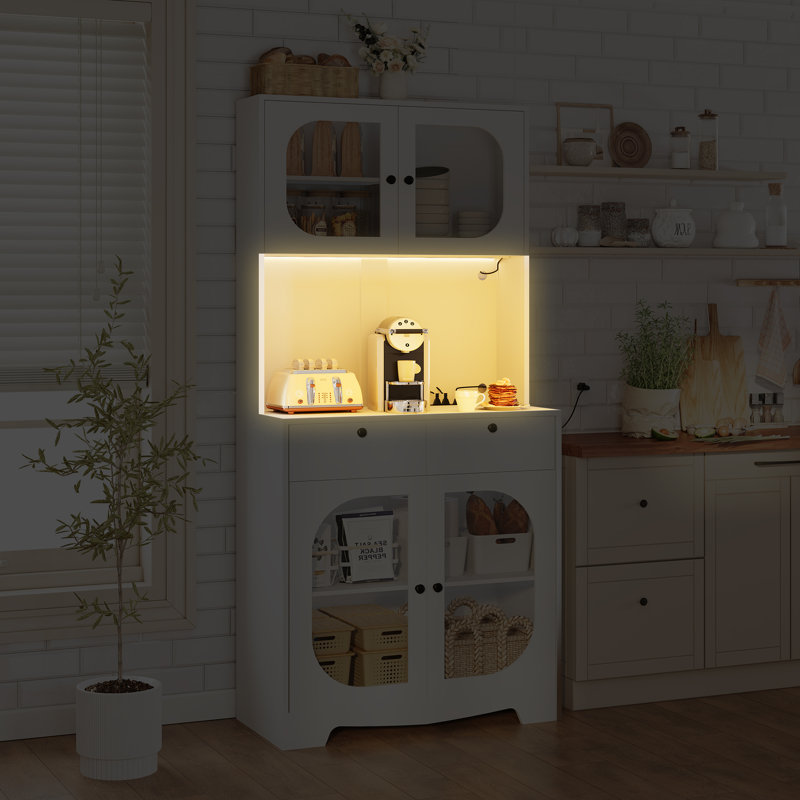 Styliani 71cm Kitchen Pantry, White