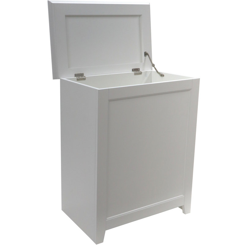 Panier à linge style shaker contemporain 11,25 x 18 x 23,25 po, blanc semi-lustré