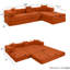 Canapé-lit modulaire pliable de 108 po avec méridienne en forme de L, sans assemblage requis-116743518
