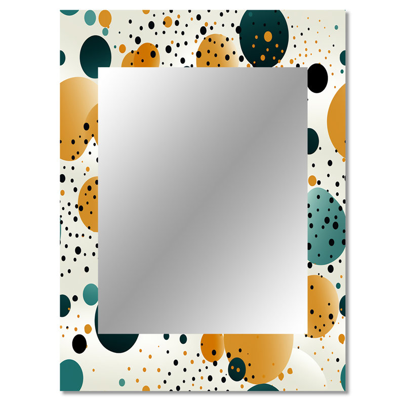 Dames Moroccan Influence Polka Dots Pattern - Polka dots  Unique Wall Mirror, Modern Mirror, Printed Metal Art, 40" x 30"