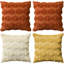Housses de coussin décoratives automnales jaune caramel et beige, 45 x 45 cm, douces et moelleuses, en fausse fourrure jacquard, pour canapé ou fauteuil (lot de 4).-136422164