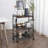 Walnut 3-Tier Rolling Kitchen Cart with Baskets
