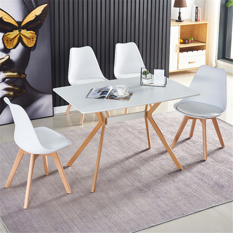 Dining Table MDF Anti-Scratch Top(Only Table), Natural, White