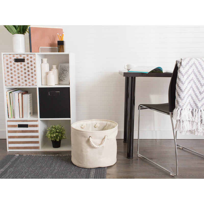 Red Barrel Studio Aona Fabric Bin, 12" H x 10" W x 16" D Cream, Cream