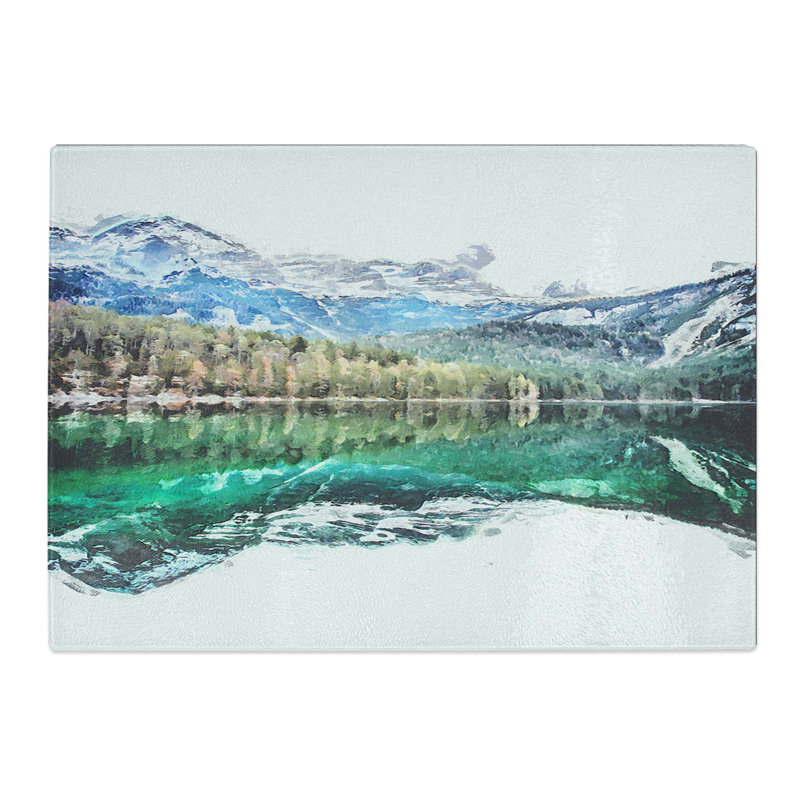 Glass Lake Tovel in Trentino Italy in Abstract Chopping Board, 39 cm W x 28.5 cm L
