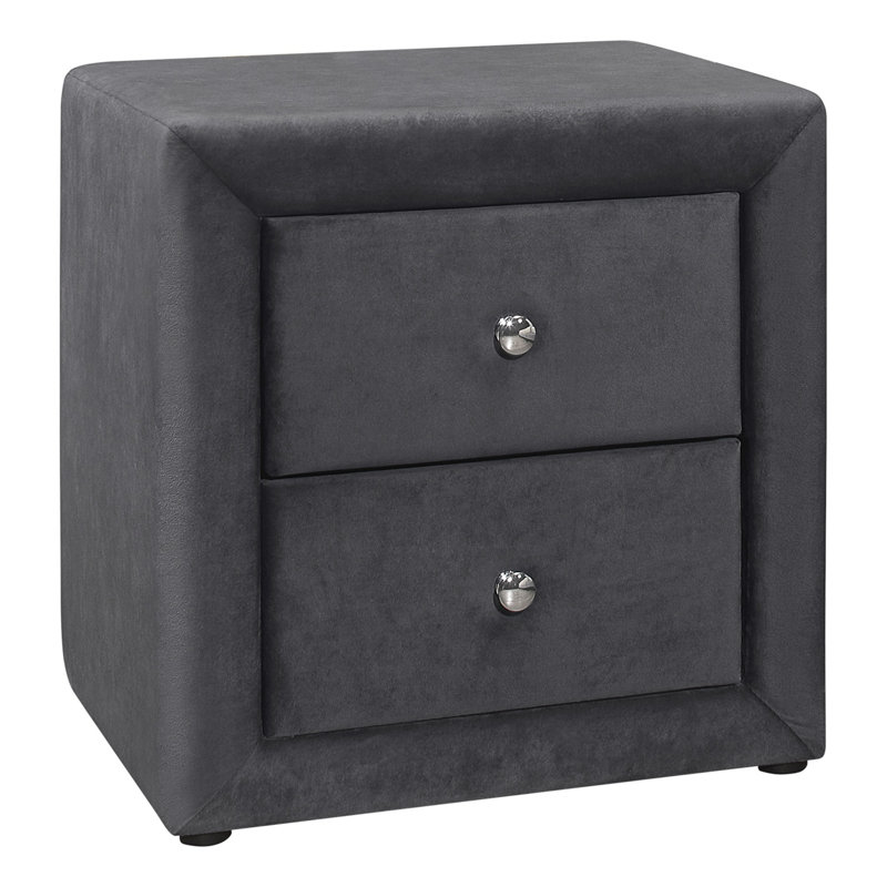 Table de chevet, table de chevet, bout, côté, lampe, tiroir de rangement, chambre à coucher, revêtement, velours, transitionnel