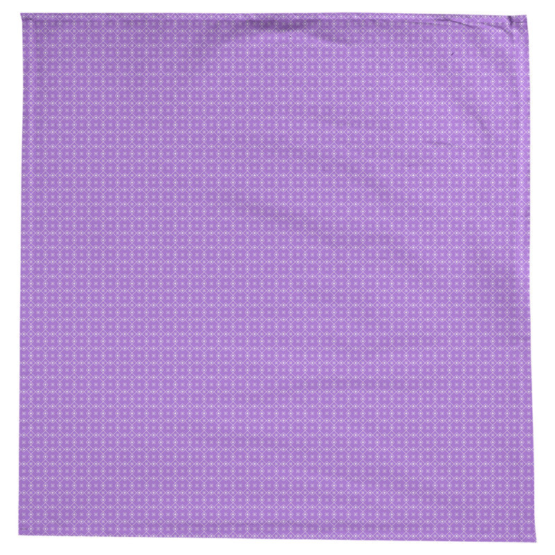 Nappe carrée en coton à motif géométrique 100% avicia, Violet / Blanc