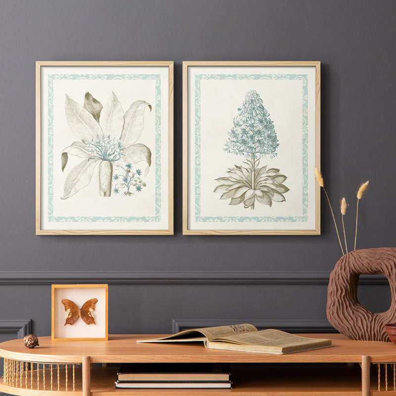 Reproduction encadrée Willow Blue Besler V-Premium - prête à être accrochée - aucun clou requis - aucun clou requis