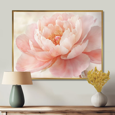 Doux pivoine douce II - décoration murale en toile botanique rose