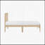 Structure de lit plateforme contemporaine au fini naturel de taille simple, fabrication en bois durable pour les chambres modernes-198886158