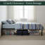 Structure de lit simple - plateforme en métal de 14 pouces avec support de lattes en acier renforcé, sommier tapissier en option, assemblage facile et espace de rangement sous le lit