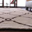 Tapis d'intérieur rectangulaire en laine beige et marron, fait main, à motifs géométriques et noué à la main-1993416942