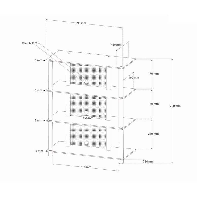 Fairmount Unfinished TV Stand for TVs up to 24, Transparent