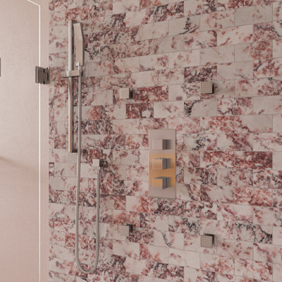 Concealed 4-Way Thermostatic Valve Shower  Mixer with Square Knobs