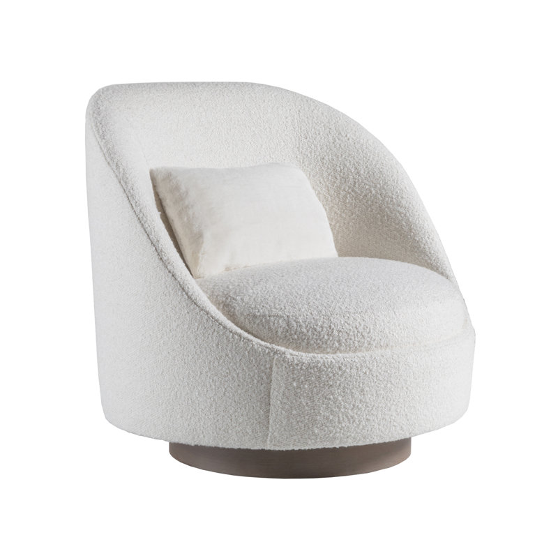 Genevieve Swivel Chair, White Boucle, Yes