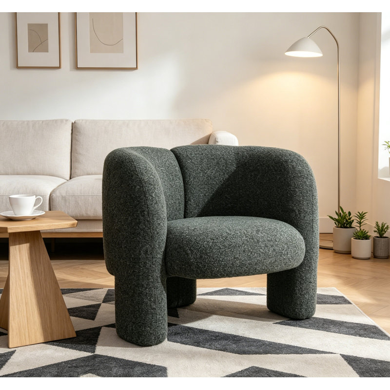 Chaise d'appoint avec pieds robustes et assise moelleuse, Green