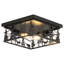 Plafonnier encastré carré noir rustique à 2 lumières-528803151
