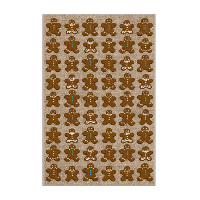  Washable Gingerbread cookies Desserts Area Rug