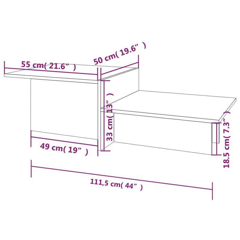 Coffee Table End Table Sofa Table Living Room Furniture Engineered Wood, Sonoma Oak, Smoked Oak