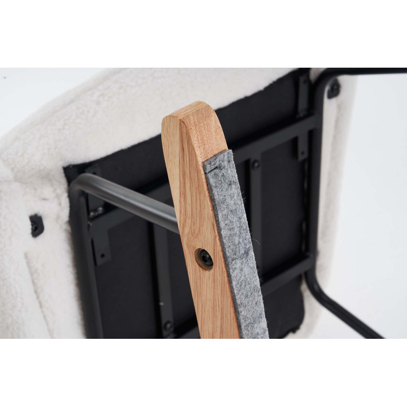 Fauteuil berçant et oscillant rembourré Teddy, Ivoire ivoire