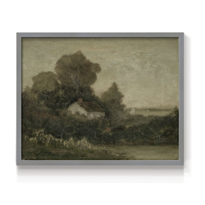 Paysages rétro-DCCXVI-Reproduction encadrée - réversible, H 8 po x l 10 po, Gris