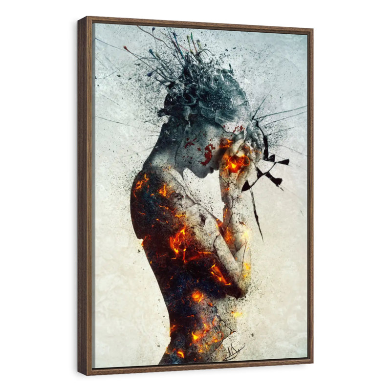Deliberation I, 21" x 31", Floating Frame Walnut