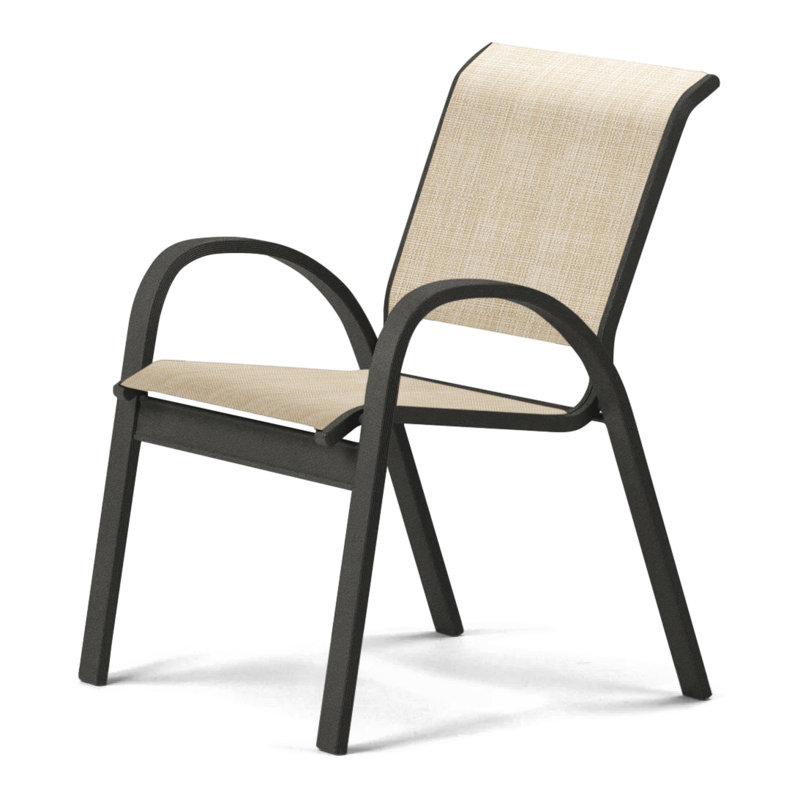 Chaise de patio empilable Hiraku, Naturel, Graphite texturé