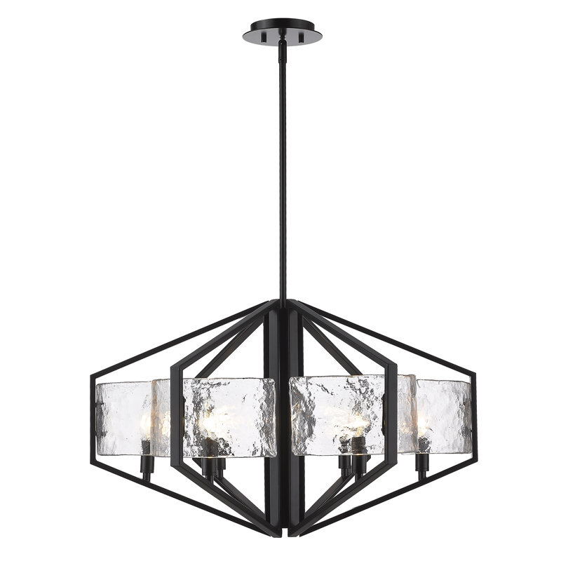 Fennville 6 - Light Steel Dimmable Geometric Chandelier