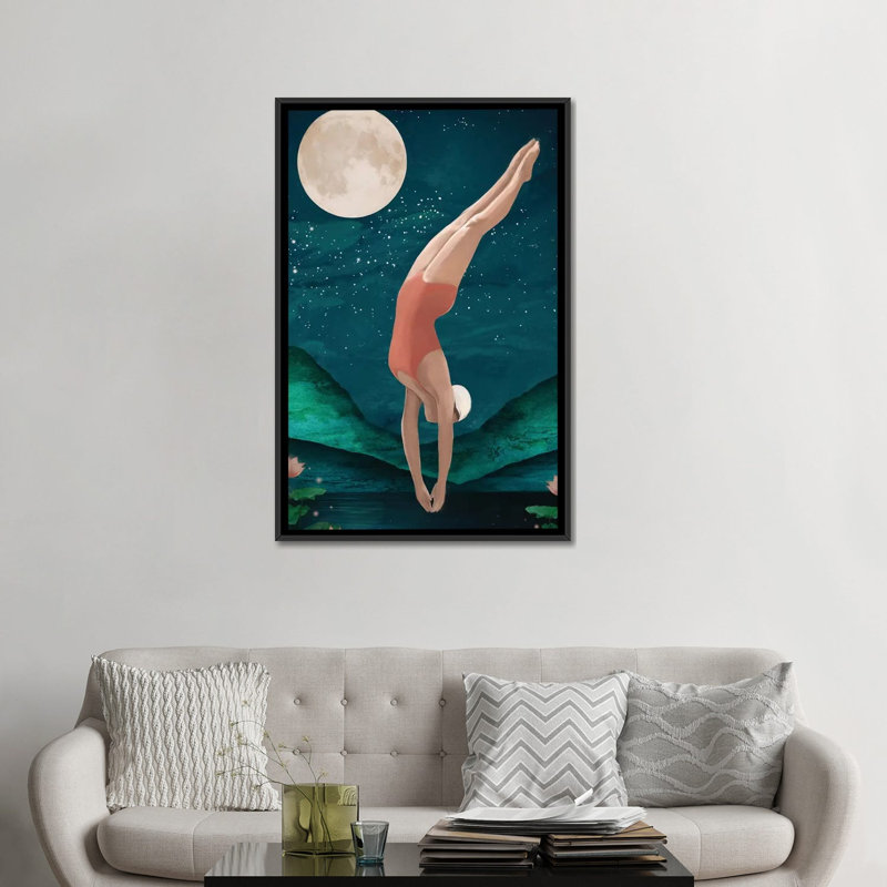 Print, Pas de tapis, H 48 po x l 32 po x P 1,5 po, Toile avec cadre noir