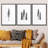 Black and White Winter Pine Tree Minimalist Modern Framed On Canvas 3 Pieces Print Wall Art Set-86651954-86680885