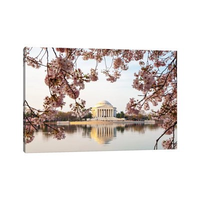 Thomas Jefferson Memorial Framed By Cherry Blossoms 1 Piece Wrapped Canvas Wall Art