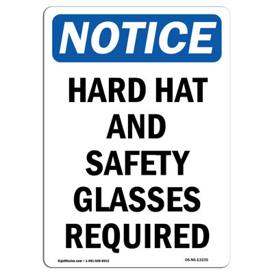 Hard Hat and Safety Glasses Required Sign