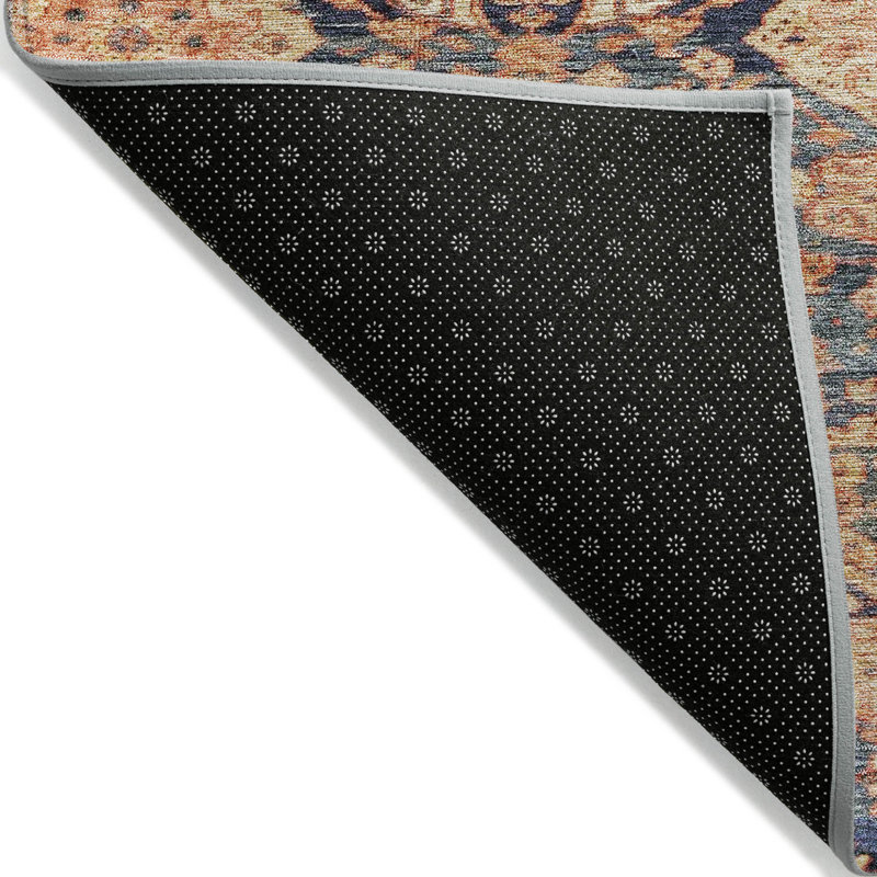 Tapis intérieur lavable en terre cuite et gris anthracite 3 pi x 5 pi