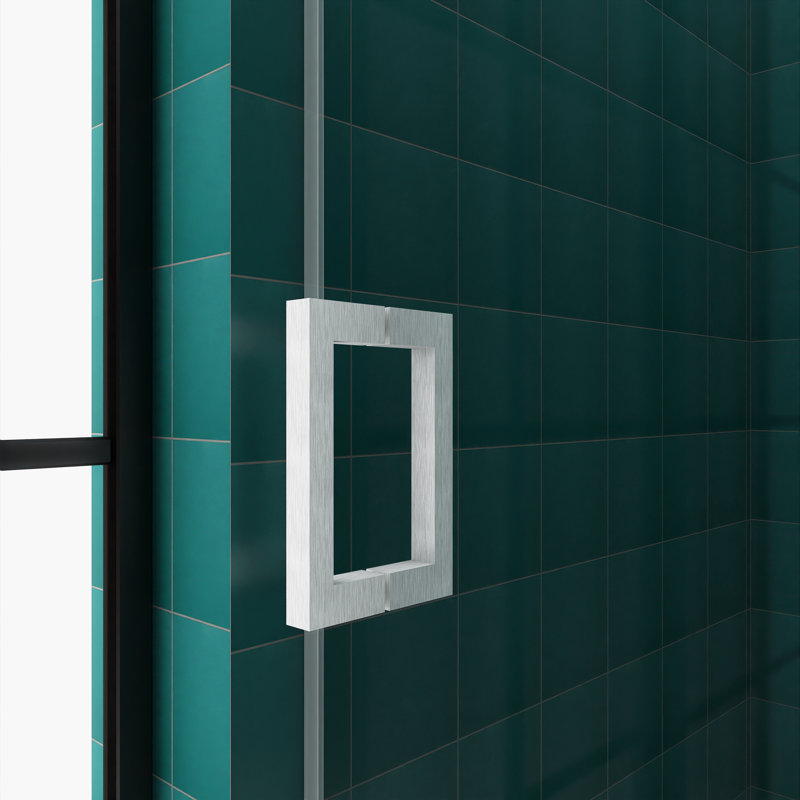 72'' W x 76'' H Brushed Nickel Frameless Sliding Shower Door