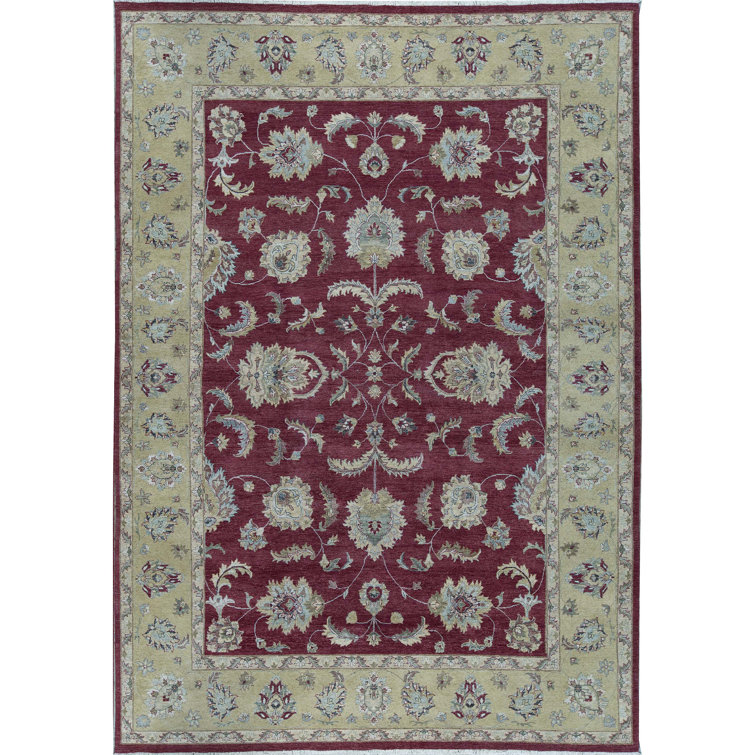Cornwall Wool Oriental Area Rug in Cream/Red