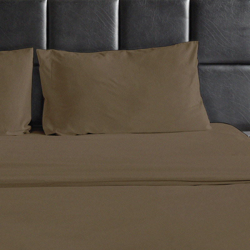Ensemble de draps en micro-fibre, Ensemble de draps pour lit double + un drap-housse, Taupe