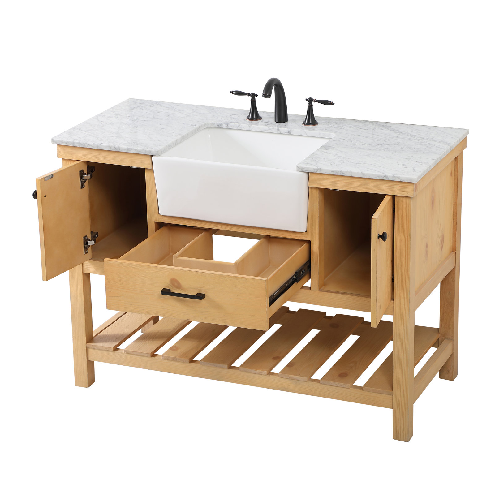 Pelaghia 48'' Single Bathroom Vanity, Natural Wood