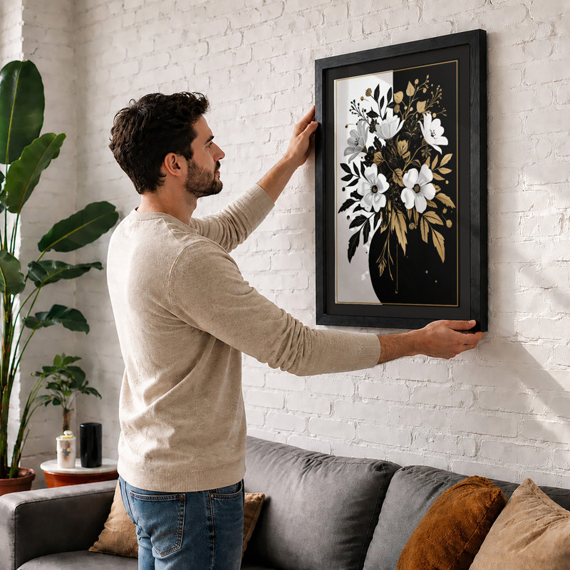 Gilded Botanical - Framed Print, Black, A3 - 42.0 x 29.7 cm