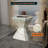Chlora 17" Modern Geometric Hourglass End Table, Weatherproof Concrete Look Patio Side Table & Drum Nightstand-785612082