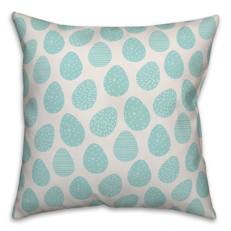  Coussin Pâques, 18 po x 18 po, Pas de bourre, Bleu