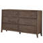 Commode gris chaud à 6 tiroirs 56,75 po Valentino