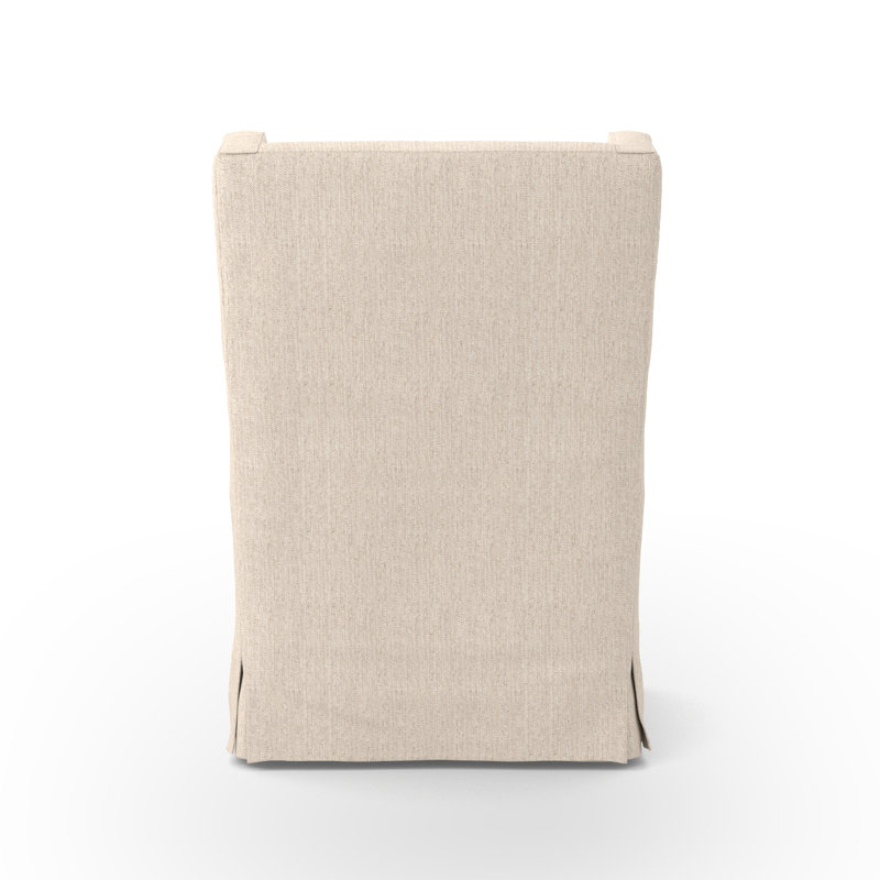 Easton Swivel Slipcovered Wingback Chair, Jette Linen