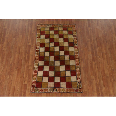 Tapis persan à carreaux Gabbeh 4 x 6