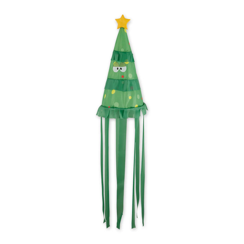 Manche à vent de sapin de Noël | Décoration extérieure des Fêtes suspendue