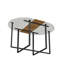 Ensemble de table de salle à manger 7 pièces ovale, plateau fixe en triamine blanche et grain de bois avec 6 chaises en cuir synthétique, ensemble de table de cuisine moderne pour 6 personnes, idéal pour les petits espaces, appartement-685776387