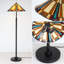 Lampe sur pied 59 po. Style Tiffany, abat-jour géométrique en verre coloré, 2 lumières, chaînette