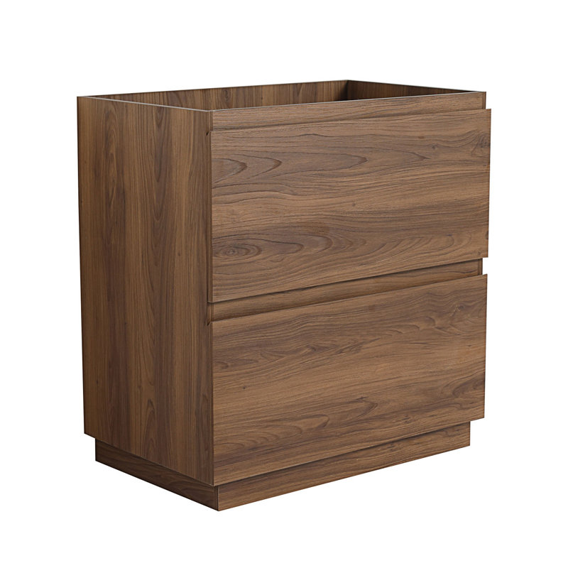 Meubles de salle de bain sans lavabo, armoire de salle de bain moderne avec double tiroir, Brun